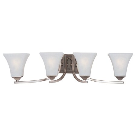 Maxim Four Light Satin Nickel Frosted Glass Vanity 20101FTSN